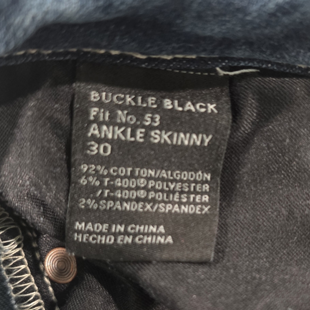 Buckle Black Ankle Skinny Jeans - Picture 3 of 4